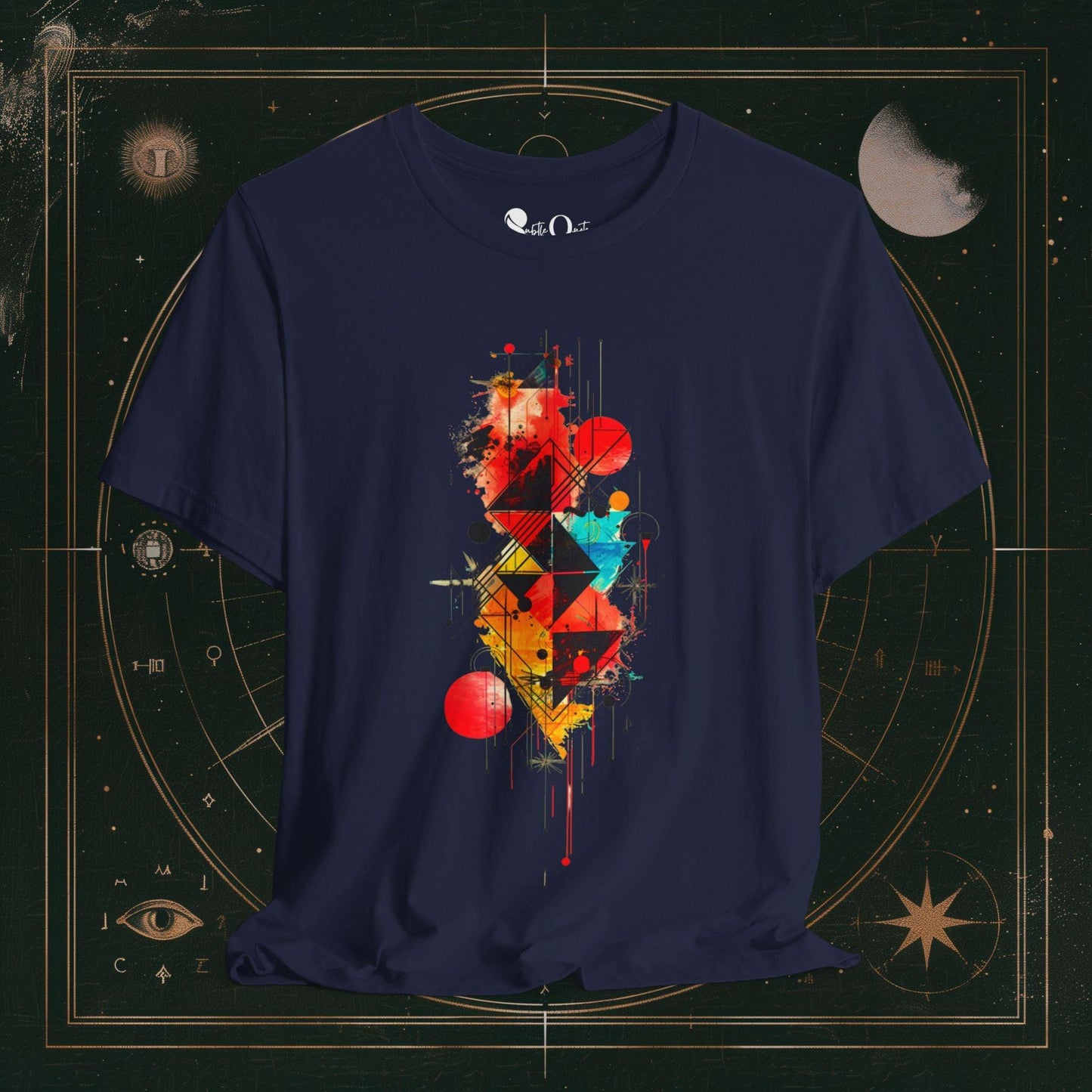 T-Shirt Navy / S Unisex -  Geometric Symphony Dark