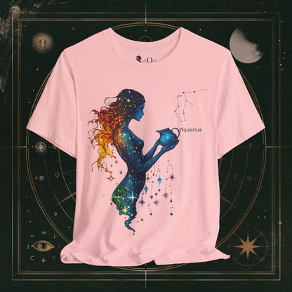 T-Shirt Pink / S Aquarius | Zodiac Line