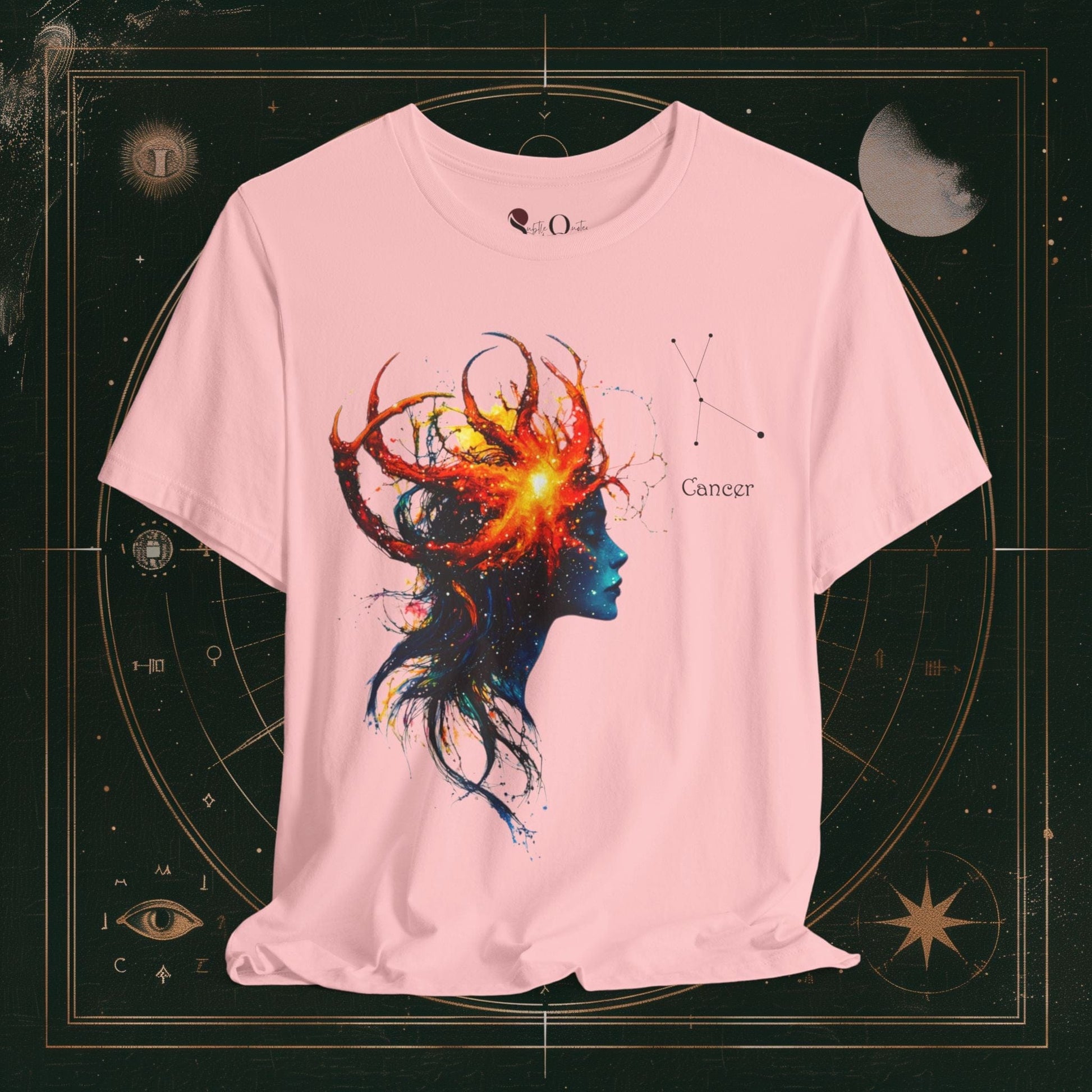 T-Shirt Pink / S Cancer 1 | Zodiac Line