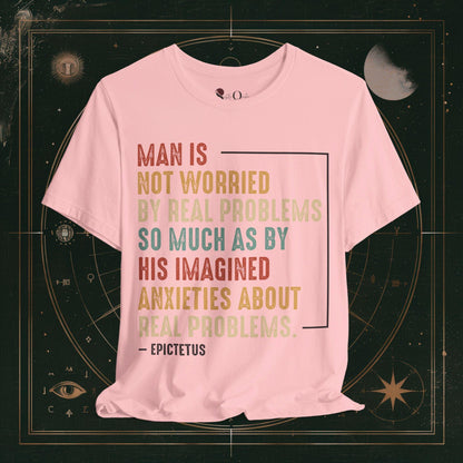 T-Shirt Pink / S Unisex -  Not Worried Epictetus