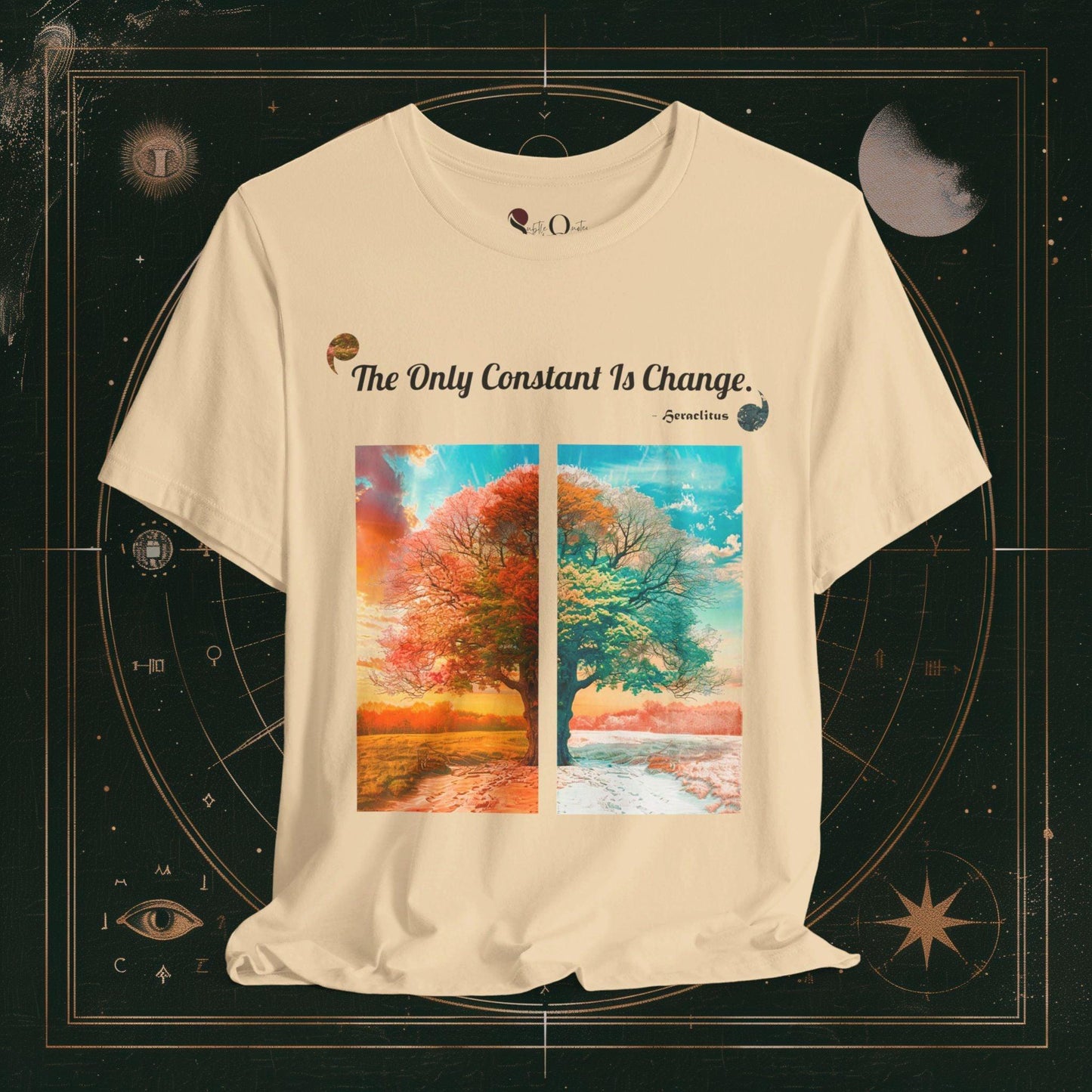 T-Shirt Soft Cream / S Unisex -  Only Constant is Change - Heraclitus