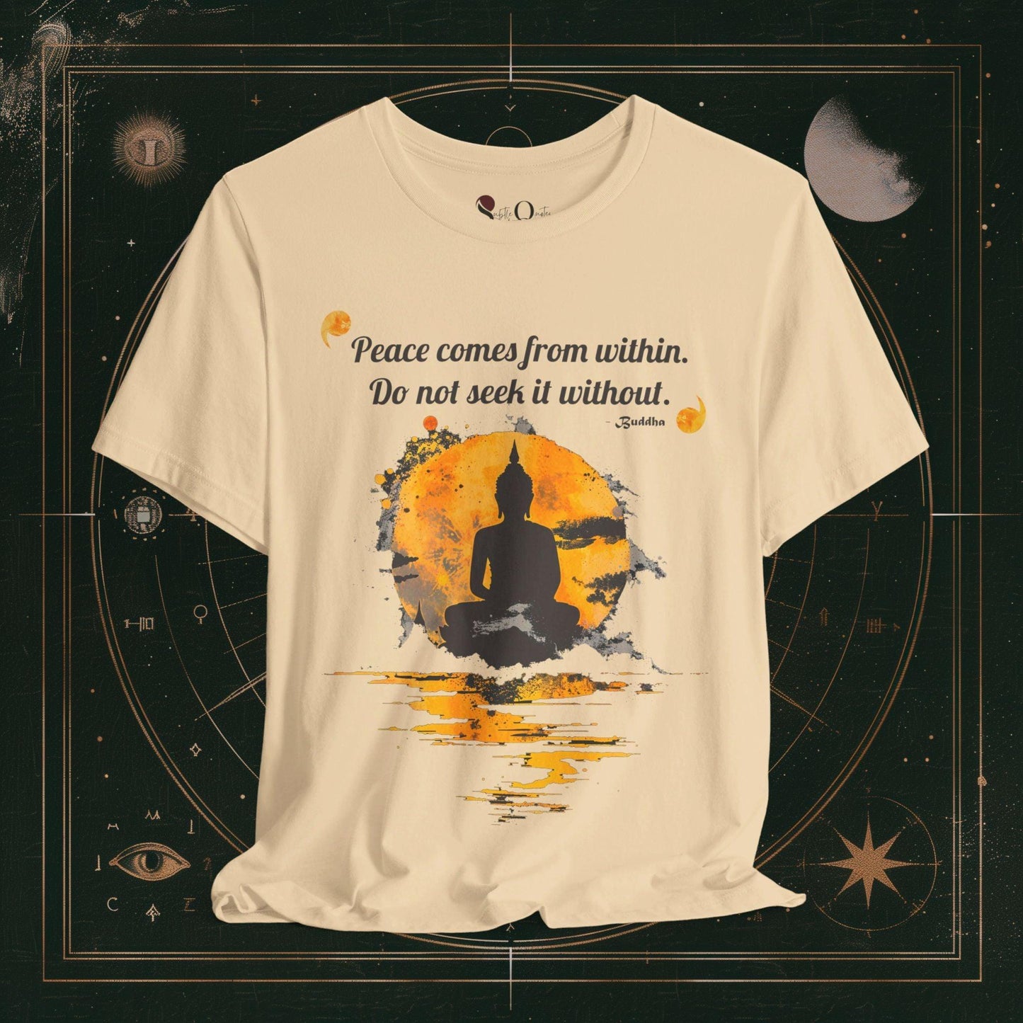 T-Shirt Soft Cream / S Unisex -  Peace Within Buddha