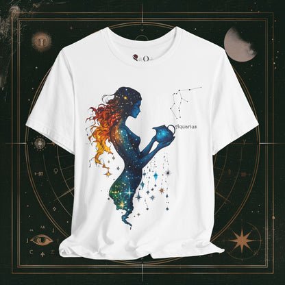 T-Shirt White / S Aquarius | Zodiac Line