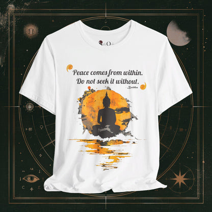 T-Shirt White / S Unisex -  Peace Within Buddha