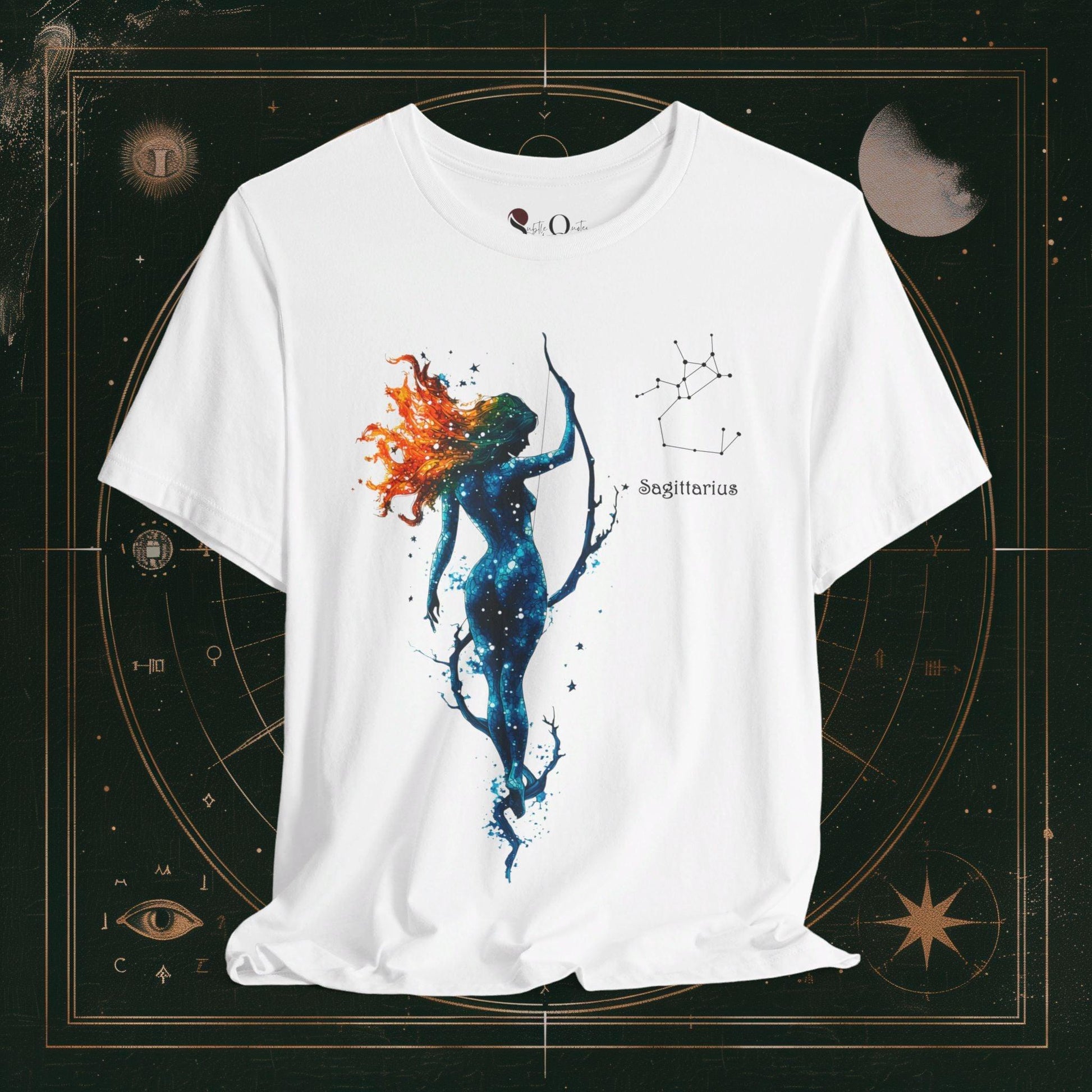 T-Shirt White / S Unisex -  Sagittarius | Zodiac Line